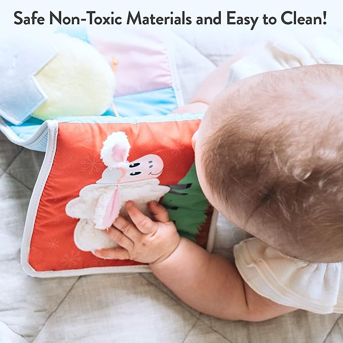 Infant Toys 0-6 Months Baby Mirror Tummy Time Toys Sensory Books for Babies Touch and Feel Crinkle Books for Babies