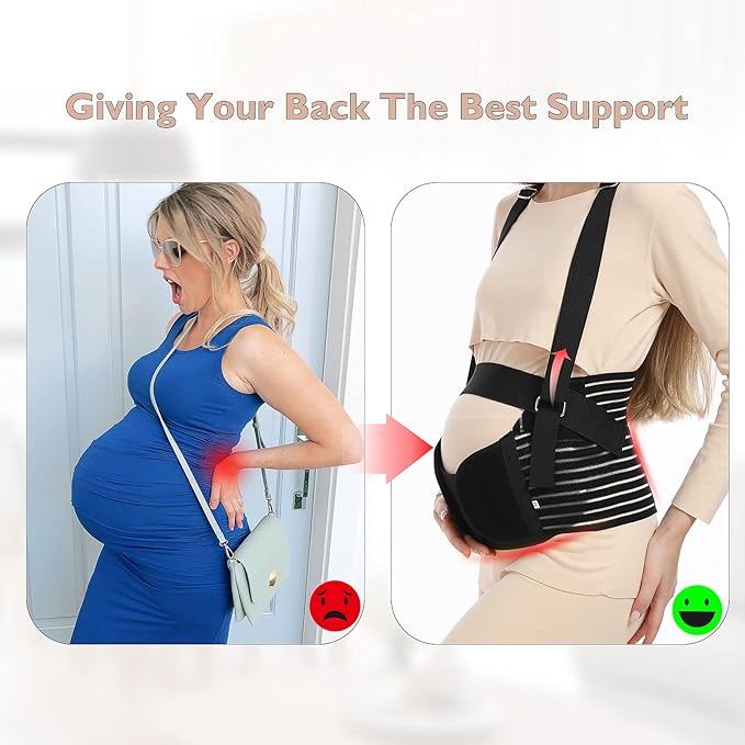 Belly Bands For Pregnant Women - Maternity Belt Pregnancy Support - Breathable Abdominal Binder, Back Support, Multiple Sizes And Colors For All Stages Of Pregnancy & Postpartum