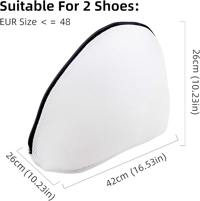 GOGOODA 2PCS Shoe Wash Bags Multi-use Laundry Mesh Bags for Sneaker, Flat Shoes, etc