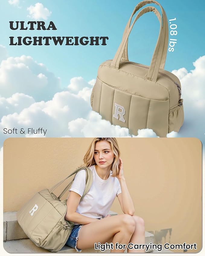 Monogram Duffle Bag, Weekender Bags for Women，Birthday Gifts Ideas-Overnight Bag with Wet Pocket，Lightweight Travel Bags Personalized Gym Tote with Makeup Pouch