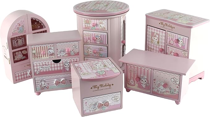 Children jewelry box for girls Pink Cute bunny girls jewelry box Little girl birthday christmas Gift kids jewelry box