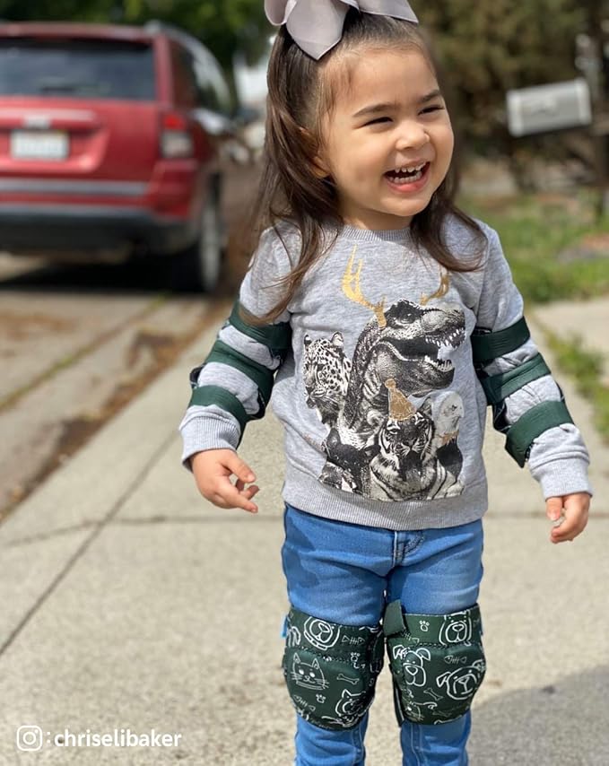 Soft-Style Kids Knee and Elbow Pads with Bike Gloves, Flexible Impact-Resistant Gear for Ages 2-11, Designed for Balance Bikes, Roller-Skating, and Skateboarding