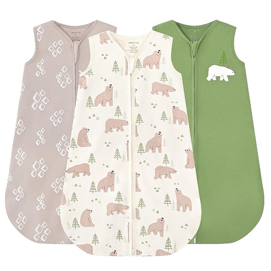 JELLYMONI Baby Sleep Sack 12-18 Months Wearable Blanket for Baby, 100% Cotton 2 Pack Infant Toddler Sleeping Sack Lightweight Soft 2-Way Zipper Sleepsack