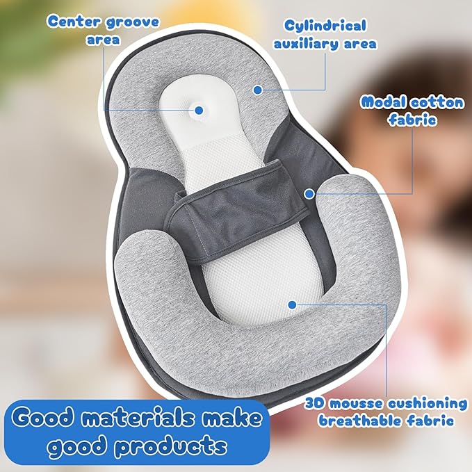 2026 New Rest Nest Baby Lounger Pillow, Baby Lounger Pillow for Infant Support Cushion Reflux