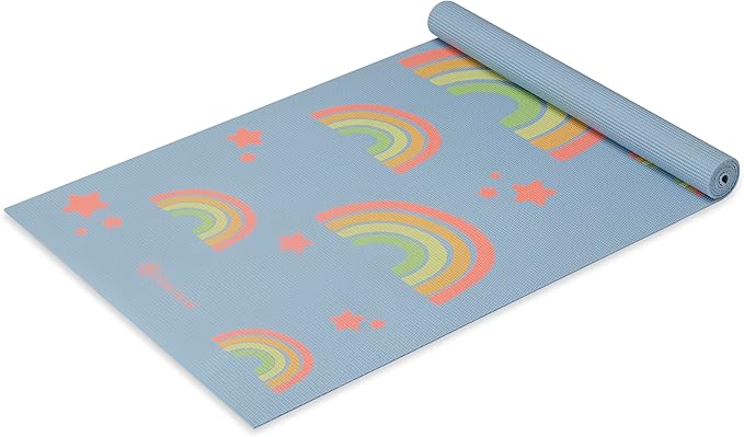 Gaiam Kids Yoga Mat Exercise Mat, Yoga for Kids with Fun Prints - Playtime for Babies, Active & Calm Toddlers and Young Children (60" L x 24" W x 3mm Thick)