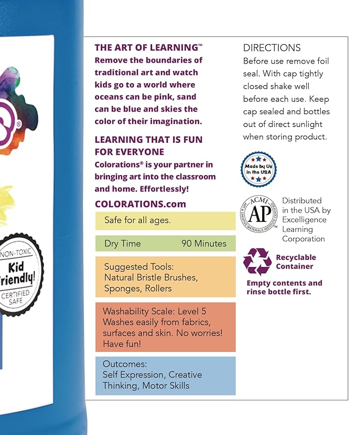 Colorations Paraben-Free Washable Tempera Paint for Kids - 1 Gallon Value Size. Vibrant Magenta, Non-Toxic and Made in The USA