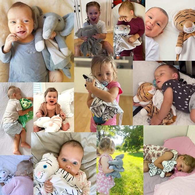 4-in-1 Sound Machine, Baby Lovey, Blanket - White Noise & Lullaby Plush Tiger - Calms & Reduces Wakeups, Helps Toddler Sleep Longer - Proven Sleep Aid -Musical BPA-Free, Machine Washable Newborn Gift