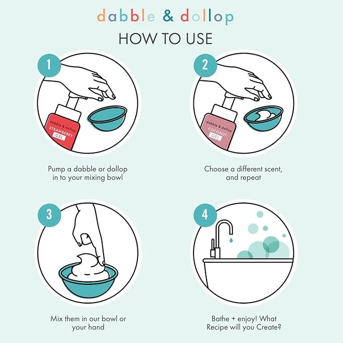 Dabble & Dollop Tangerine + Vanilla Body Wash & Shampoo – 3-in-1 Natural Bubble Bath for Kids, Made in USA, No Parabens or Sulfates, Vegan, Gluten-Free, Tear-Free (2-Pack)