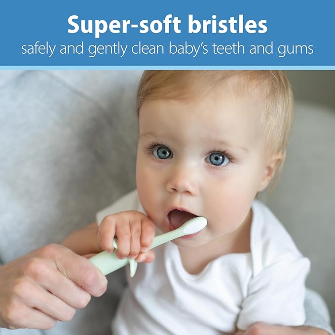 Dr. Brown's Infant-to-Toddler Toothbrush, Elephant, Mint, 0-3 Years