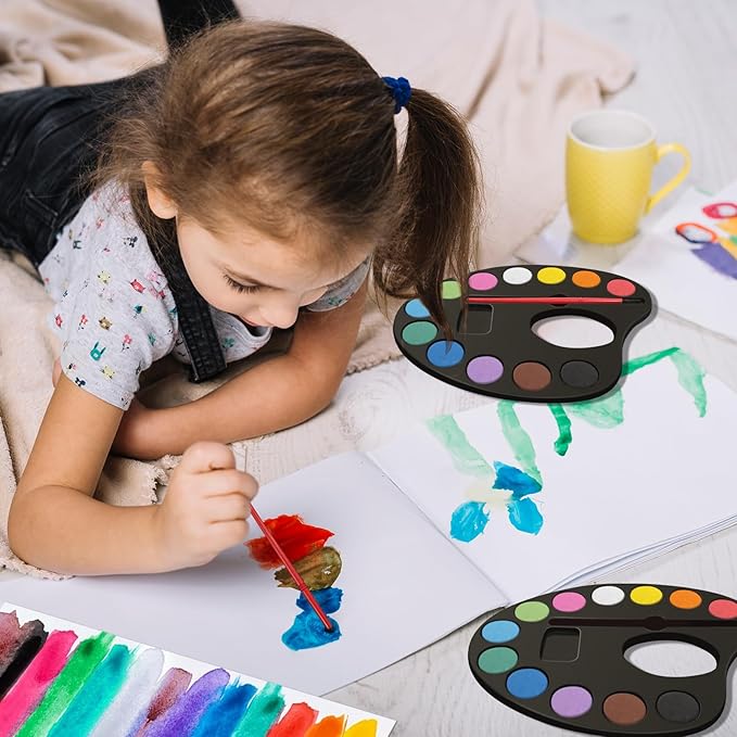 24 Pack Watercolor Paint Set Bulk, with 12 Vibrant Colors and 24 Brushes, Washable Water Color Paint Sets for Kids and Adults, Ideal Gift for Art Party Favors, School Classroom Supplies