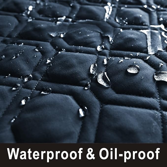 100% Waterproof Dog Bed Cover 120x82 inch Reversible Changing Pad Reusable Camping Mat for Kids/Pet/Dog/Cat Washable Geometric Embroidery Blanket Patchwork Navy+Burgundy