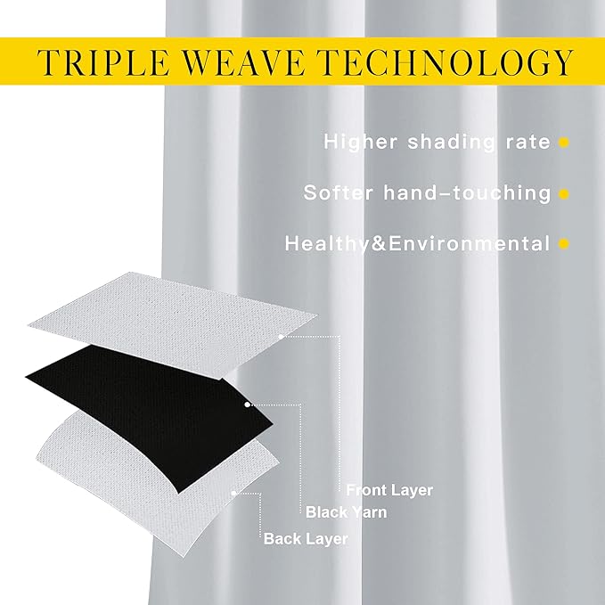 NICETOWN Room Darkening Curtains for Living Room - Easy Care Solid Thermal Insulated Grommet Curtains/Panels/Drapes for Bedroom (2 Panels, 66 by 66, Greyish White)