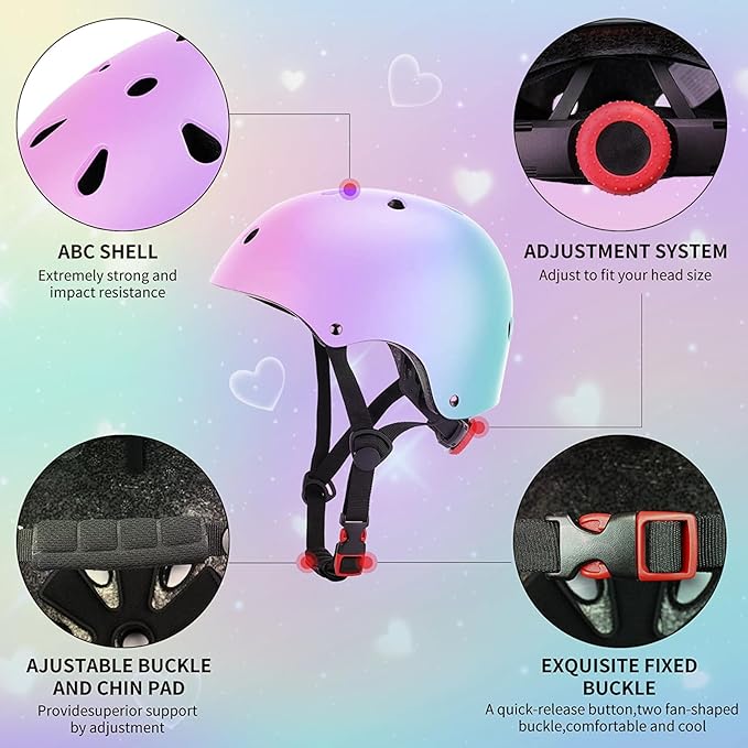 Kids Helmet for 2-3-5-8-14 Ages Girls and Boys, Ventilation and Impact Resistance Toddler Helmet for Multi-Sport Bicycle Scooter Inline Roller Skate and Skateboarding