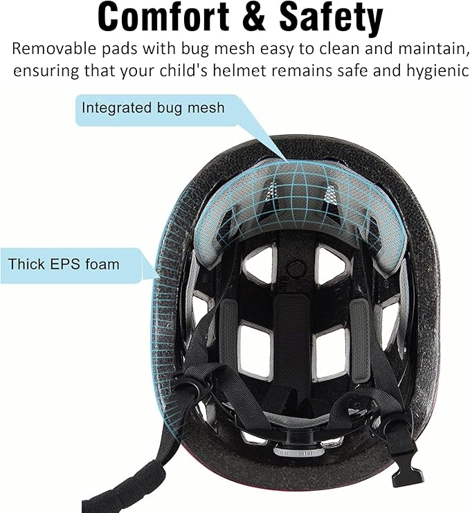 Kids Bike Helmet,2 Sizes Adjustable for Youth Child Boys & Girls Ages 3-5-8-14,Ventilation and Multi-Sport for Bicycle Scooter Skate