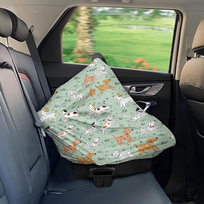 Binienty Cartoon Puppy Design Baby Stuff Car Seat Covers Womens Multi-use Cover Carseat Canopy, Elastic Lounger Canopy - Newborn Essentials, Nursing Top