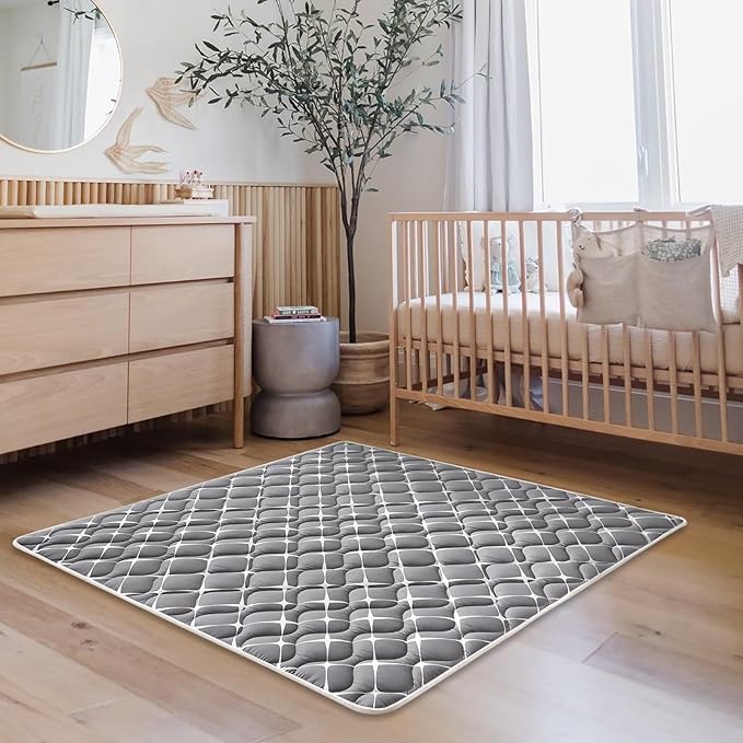High-Density Foam Baby Play Mat, 36x36 Inches Thicken One-Piece Comfortable and Soft Playmat, Non Slip Machine Washable Floor Mat for Infants, Tapete para Bebes,Toddlers