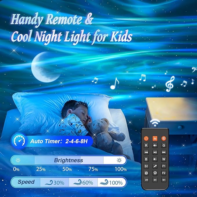 One Fire Northern Lights, 21Colors Galaxy Projector for Bedroom, 15White Noise&Bluetooth Star Projector Galaxy Lights, Remote Ceiling Projector,Aurora Light Projector Room Decor,Gifts for Kids,Adults