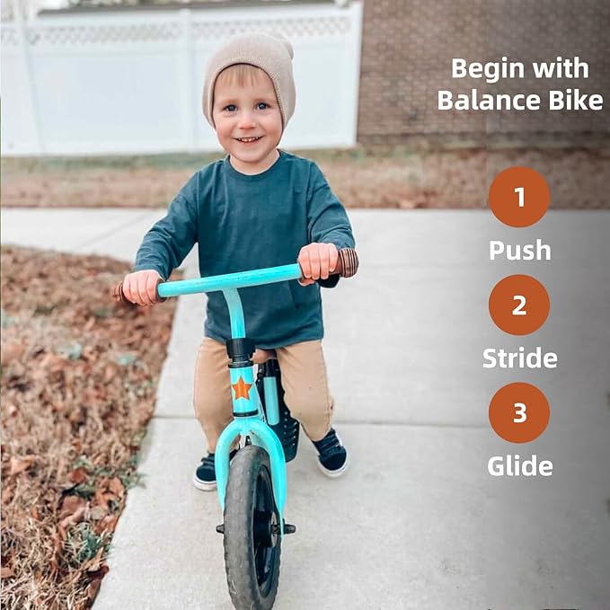 JOYSTAR 10"/12" Toddler Balance Bike for Girls & Boys, Ages 18 Months to 5 Years, Kids Push Bike with Footrest & Adjustable Seat Height, First Birthday Gifts for 2-5 Boys Girls