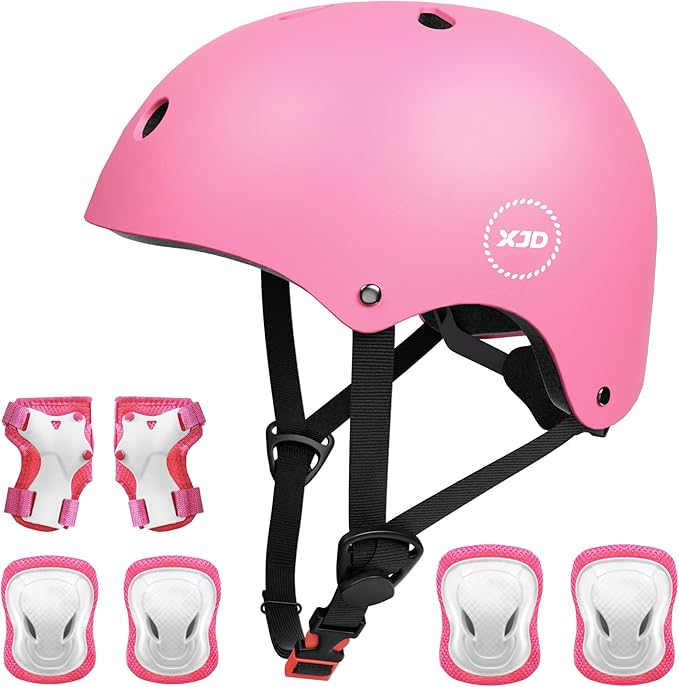 XJD Kids Bike Helmet,Multi-Sport Protective Gear Set for 3-5-8-14 Years Boys Girls with Knee and Elbow Pads Wrist Guards fit Roller Skates,Cycling,Skateboarding,Skating Scooter