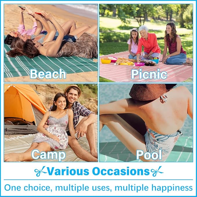 Oversized Turkish Beach Towel Blanket XXL Cotton Sandproof Towels Boho Woven Extra Large Big Sand Free Giant Throw Thick Blankets Huge Quilt XL Picnic Camping Necessities Cloud For Adult Gifts Blue
