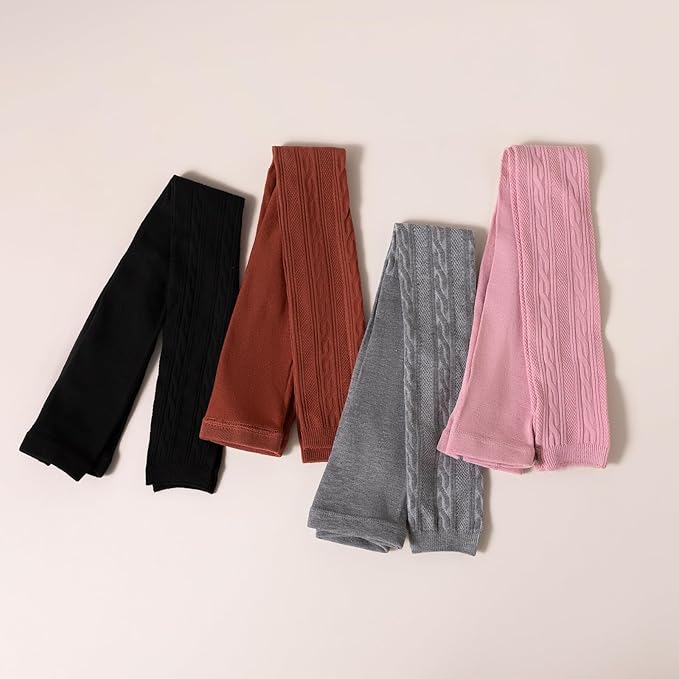 Girls Leggings for Little Girls, 2 Pack Toddler Girl Pants Leggings for Baby Tights Knitted Multi-Colors 2-9 Years