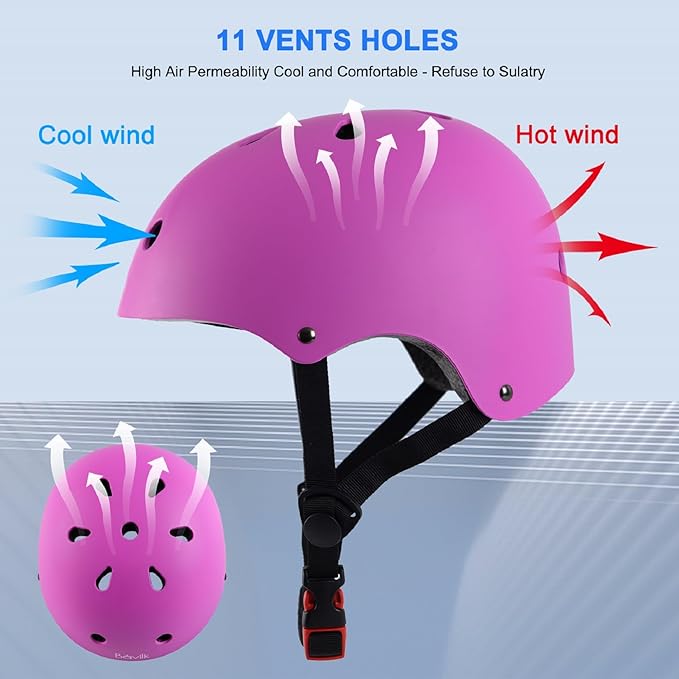 Kids Bike Helmet,Boys Girls Helmet Multi-Sport Helmet for Skateboard Roller Inline Skating Bicycle Scooter 3 Sizes