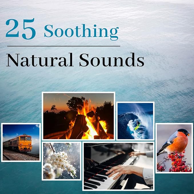 White Noise Sound Machine with 25 Soothing Natural Sounds Rechargeable Battery Portable for Travel 32 Volume Levels 5 Timers Compact Size for Baby Kids Adults Sleeping (White-Upgrade)