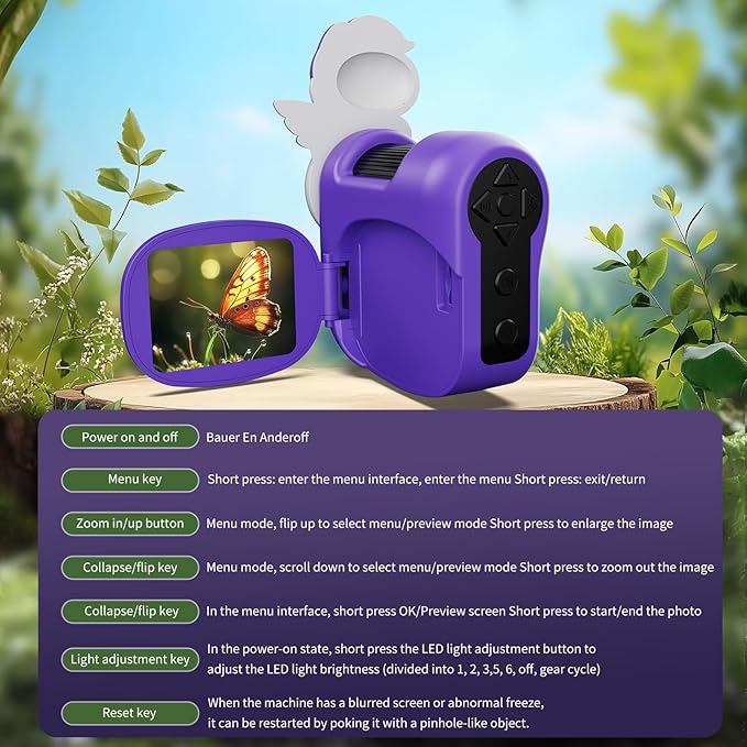 1600X Handheld Microscope for Kids 2" IPS Screen Kit Mini Pocket Digital Microscopes STEM Science with Slides Photo Video Rechargeable Portable Scope Gift for Ages 6-12 (Purple)