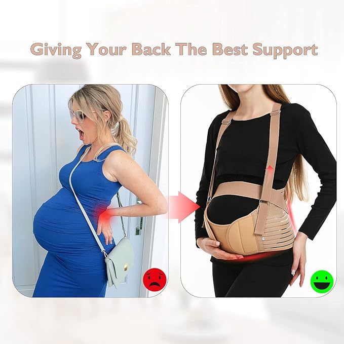 Belly Bands For Pregnant Women - Maternity Belt Pregnancy Support - Breathable Abdominal Binder, Back Support, Multiple Sizes And Colors For All Stages Of Pregnancy & Postpartum