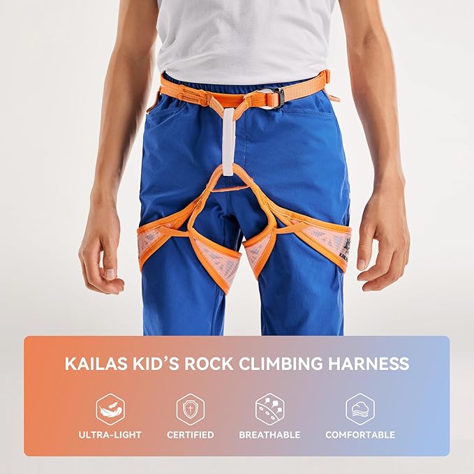KAILAS Kids Rock Climbing Harness Child Safety Belt Climbing Gear Adjustable Lightweight Indoor Gyms Beginners Youth