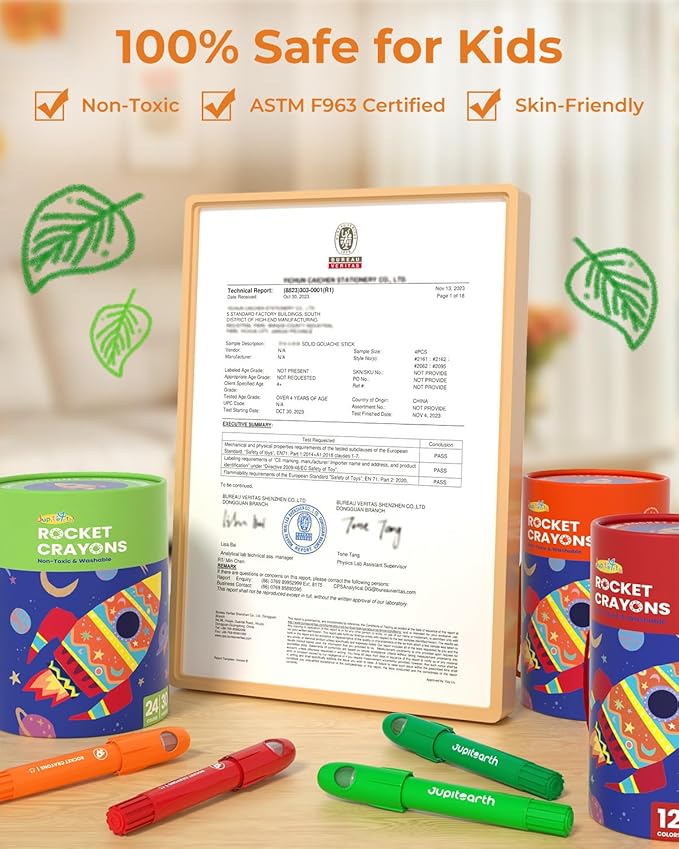 12 Colors Twist Crayons for Toddlers 1-3, Non-Toxic Washable Crayons for Ages 4-8 with Storage Bucket, Ultra-Silky and Easy to Hold Art Supplies, Ideal Coloring Gift for Boys and Girls