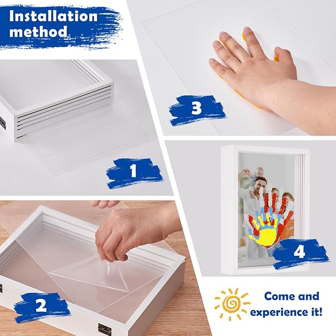 Family Handprint Kit with Picture Frame – DIY Hand Print Keepsake Gift for Parents & Kids, Handprint Craft for Family Memory Making & Home Decor (with Picture Frame)