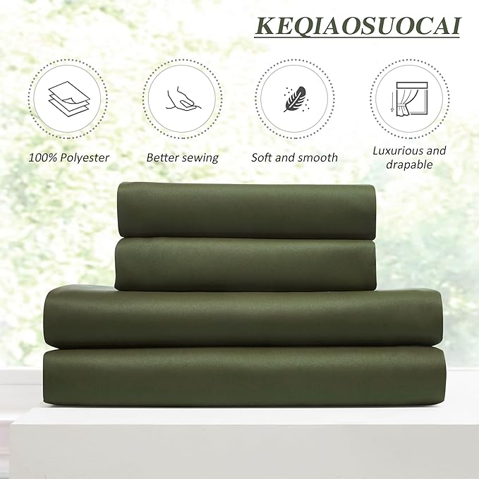 KEQIAOSUOCAI Dark Olive Green Blackout Curtains 102 Inches Long, Christmas Home Decoration Pinch Pleated Room Darkening Drapes for Bedroom Living Room,40" W x 102" L,2 Panels
