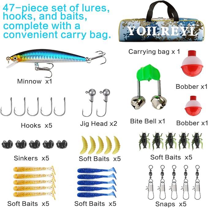 Collapsible Telescopic Fishing Rod and Reel Combo Push Button Small Fishing Pole Kit Beginner Youth Boys Fishing Starter Set Tackle