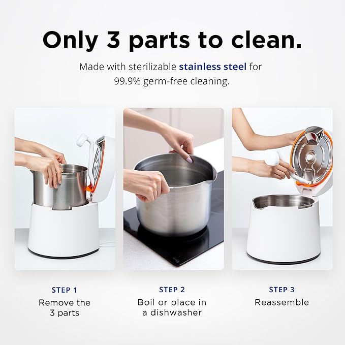 Carepod 31S Stainless Steel Humidifier for Large Room, Quiet & Safe for Baby, Only 3 Washable Parts & Easy to Clean, Ultrasonic Cool Mist Humidifiers for Bedroom, Filter-Free, Lasts 30Hrs (1Gal/4L)