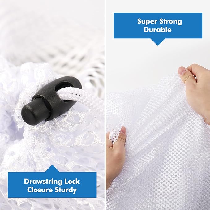 3Pcs Mesh Laundry Bags Washing Machine Mesh Wash Bags Jumbo for Delicates Clothes,Bed Linen,Toys with Drawstring Closure Sturdy(3 XXLarge 28 x 26 Inches)