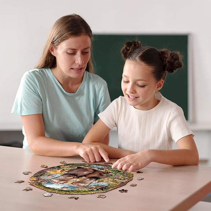 Jigfoxy Wooden Puzzles for Adults, Otter Couple Wood Puzzles Adult, Unique Animal Shape Wooden Jigsaw Puzzles for Adults, Birthday Gifts for Puzzle Lovers Family Friend (L-12.9 * 13.4in-261pcs)