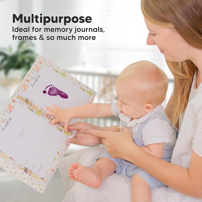 4-Pack Inkless Baby Hand and Footprint Kit - Mess Free Ink Pad for Newborn Keepsake, Dog Nose & Paw Print Kit, Clean Touch Ink Pad for Baby Hand & Footprints, Ideal New Mom Gifts (Halloween)