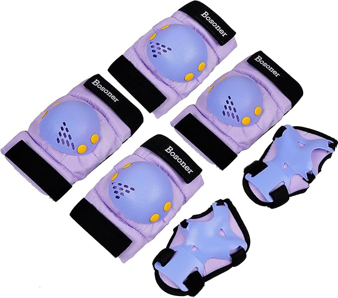 BOSONER Kids/Youth Knee Pad Elbow Pads for Roller Skates Cycling BMX Bike Skateboard Inline Rollerblading, Skating Skatings Scooter Riding Sports