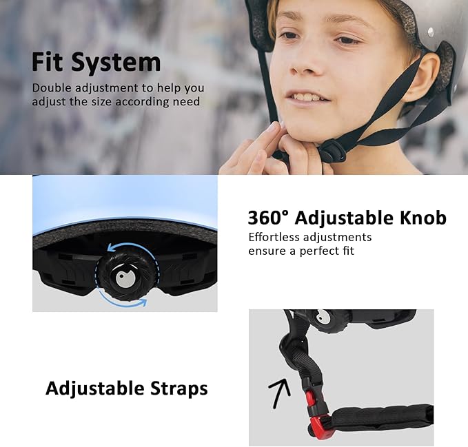 Skateboard Bike Helmet for Adults Women Men Youth Kids (2-3-5-8-14+ Years Boys Girls) - Lightweight Multi-Sport Adjustable Helmets for Bicycle Skateboard Scooter Skate Cycling