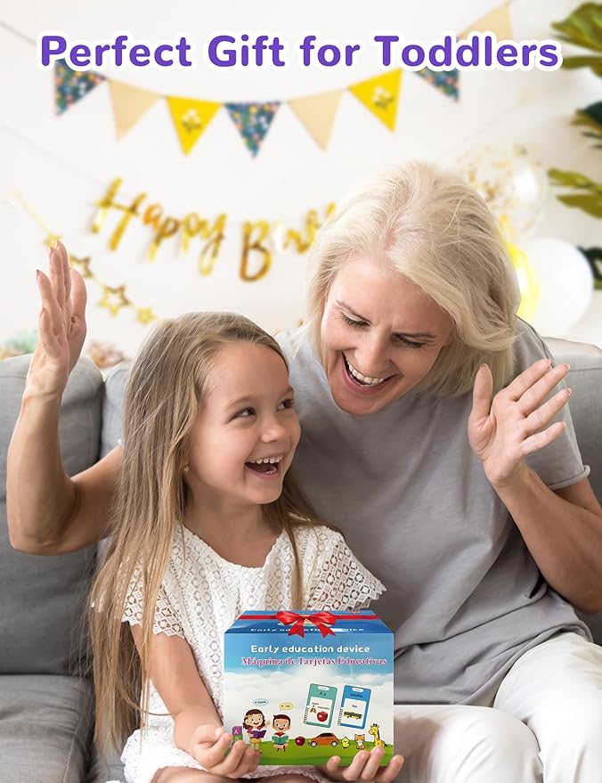 Spanish & English Talking Flash Cards for Toddlers, 510 Sight Words Bilingual Learning Toys for Children, Autism Pocket Speech Therapy Toys, Español Vocabulary Educational Flashcards
