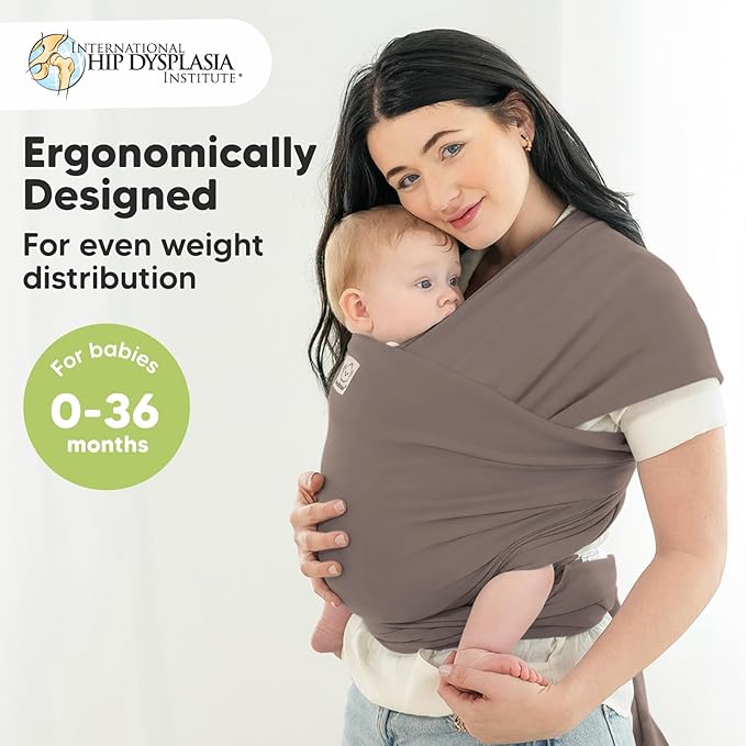 KeaBabies Baby Wrap Carrier - All in 1 Original Baby Carrier Newborn to Toddler Sling, Easy to Wear, Hands Free Bonding, Lightweight, Breathable Infant Wraps (Copper Gray)