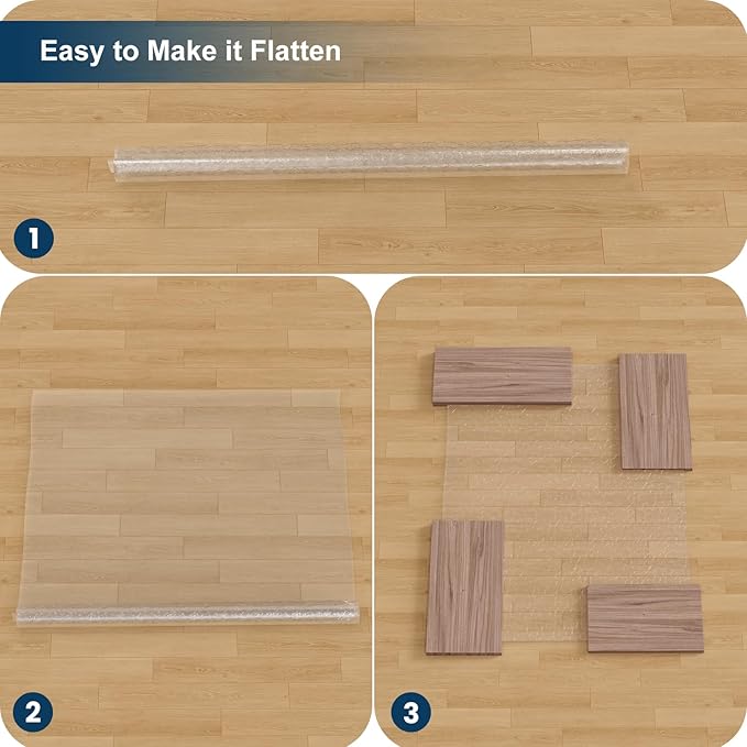 Clear Area Mat for Hard Floors, 3'X5' No Slip Vinyl Chair Rug for Under Dining Table, Pebble Patterned Waterproof Rug Protector Floor Mat for High Traffic Areas, Pet Litter Mat