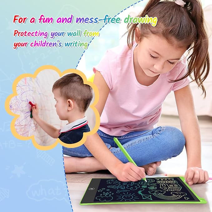 TECJOE 2 Pack LCD Writing Tablet, 10 Inch Colorful Doodle Board Drawing Tablet for Kids, Kids Travel Learning Toys Christmas Birthday Gifts for 3 4 5 6 Year Old Boys and Girls Toddlers