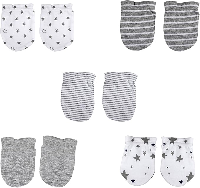 5 Pairs Baby Not Scratch Mittens 0-6 Months New Born Boy Girl Gloves Cute Infant Accessories
