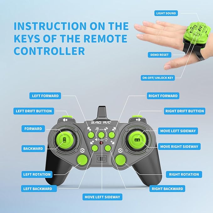 1:12 Hand Gesture Sensing Rc Stunt Car Large Drifting Rc Car with Watch Hand Controlled Twist Cars Offroad 360° Rotation with Lights Music, Birthday Xmas Gifts for Boys Adults Kids