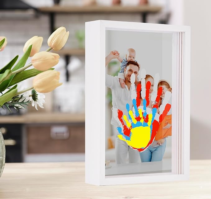 Family Handprint Kit with Picture Frame – DIY Hand Print Keepsake Gift for Parents & Kids, Handprint Craft for Family Memory Making & Home Decor (with Picture Frame)