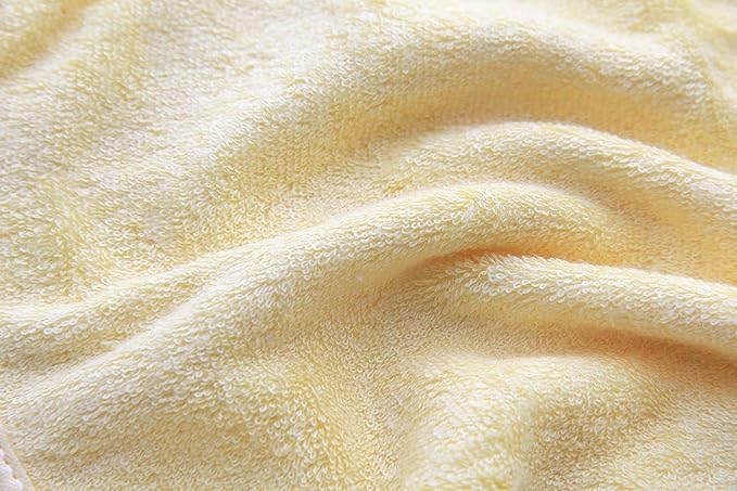 HIPHOP PANDA Baby Washcloths, Rayon Made from Bamboo - 2 Layer Ultra Soft Absorbent Newborn Bath Face Towel - Reusable Baby Wipes for Delicate Skin - Yellow, 30 Pack
