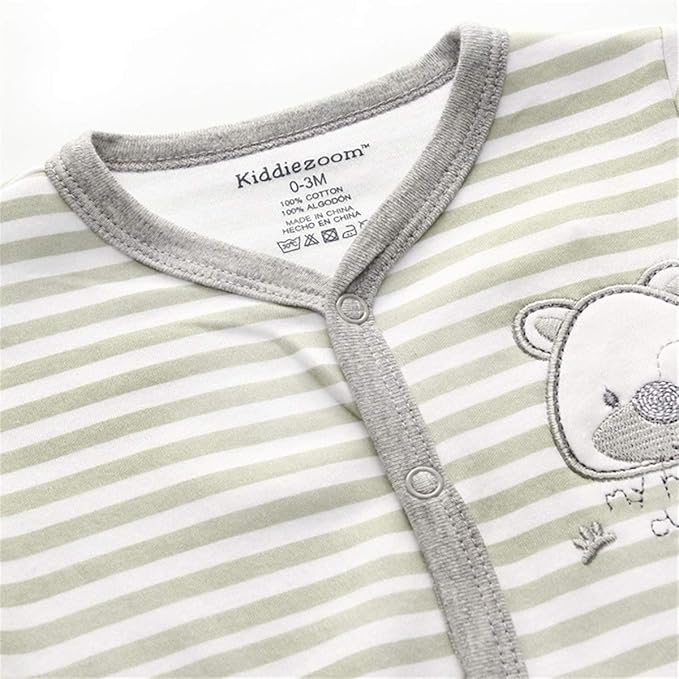 Kiddiezoom Baby and Toddler Boys'Snug Fit Footed One-Piece Romper Jumpsuit Cotton Cotton Footed Outfit