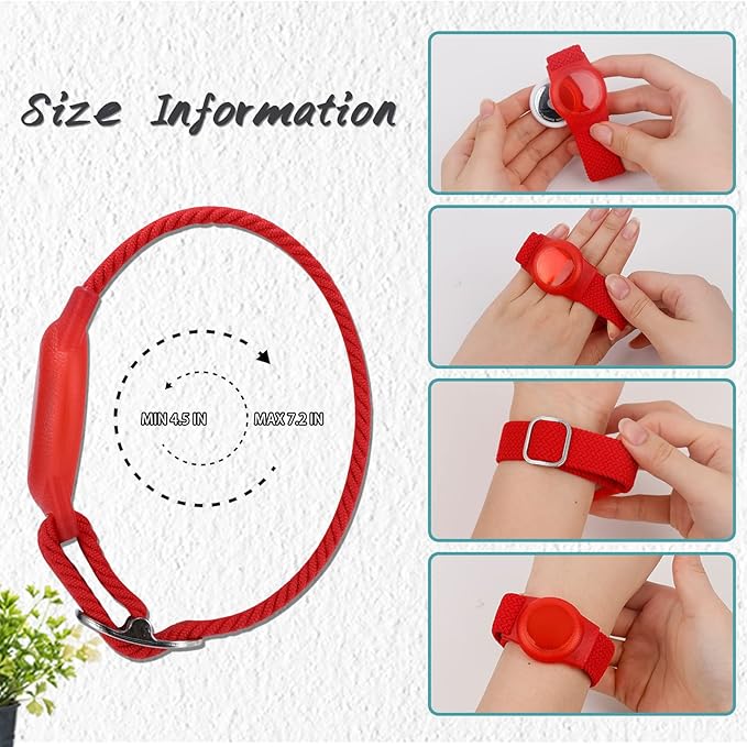 Kids Bracelet Compatible with AirTag, GPS Kid Tracker Holder Braided Wristband for Apple Air Tag, 2022 Upgraded Nylon Adjustable Anti Lost Airtag Watch Band for Kids Children Elders (red)